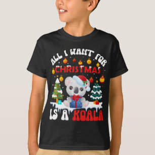 Camiseta Gracioso Santa Hat Koala Todo Lo Que Quiero De Los