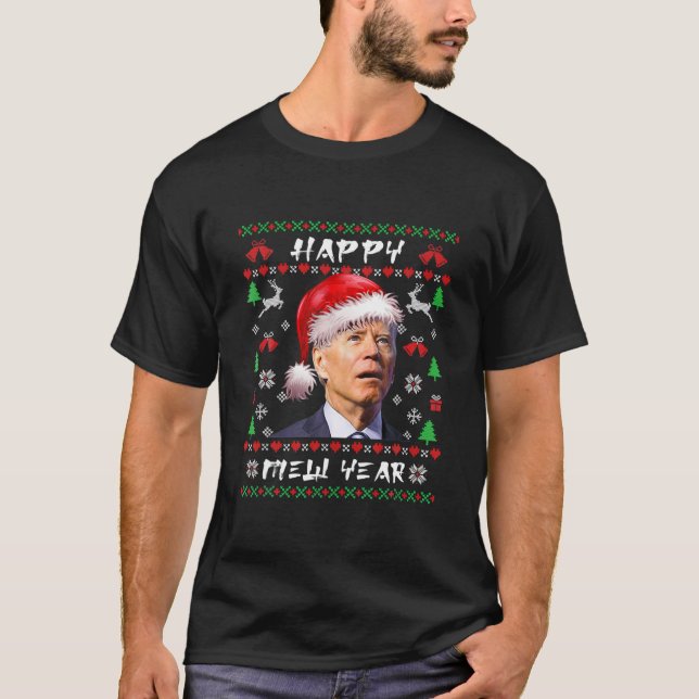 Camiseta Gracioso Santa Joe Biden Feliz Año Nuevo Feliz Nav (Anverso)