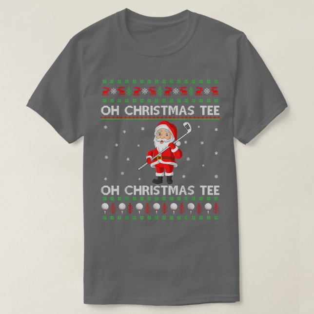 Camiseta Gracioso Santa Jugando Deportes De Golf Fea Christ (Diseño del anverso)