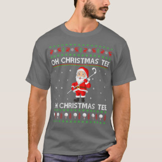Camiseta Gracioso Santa Jugando Deportes De Golf Fea Christ