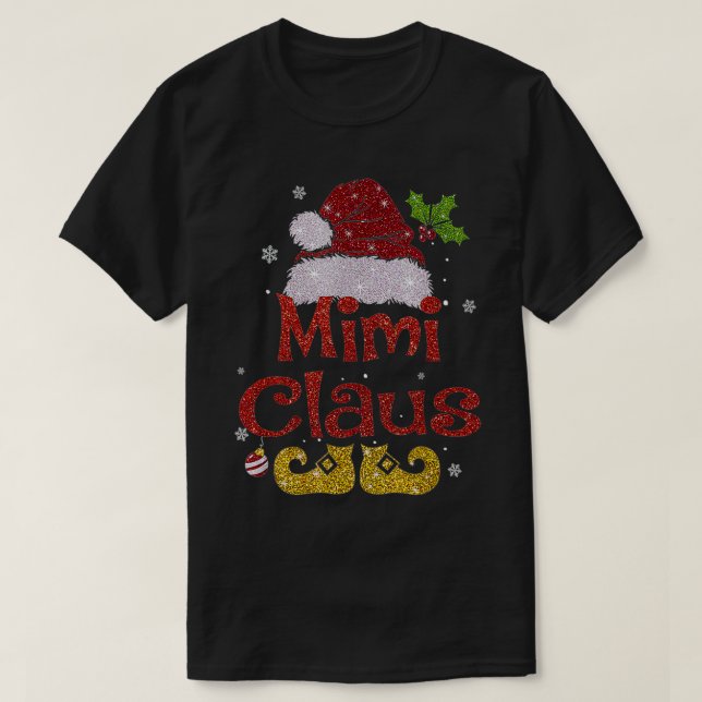 Camiseta Gracioso Santa Mimi Claus Navidades Regalos Famili (Diseño del anverso)