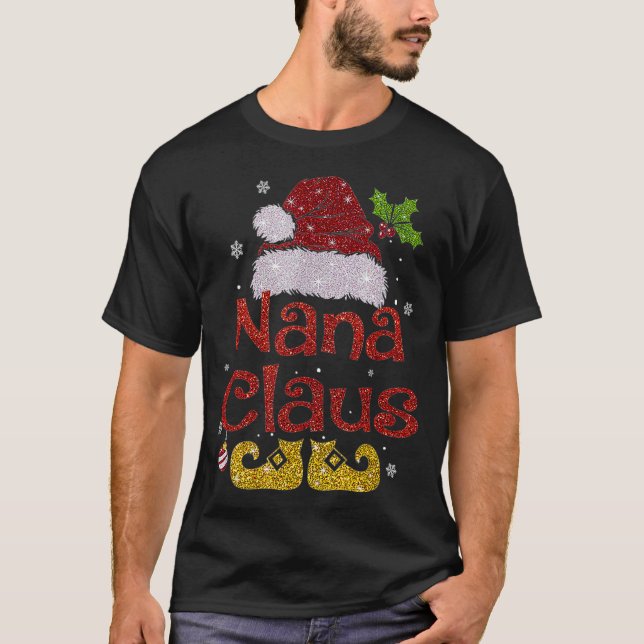 Camiseta Gracioso Santa Nana Claus Navidades Regalos famili (Anverso)