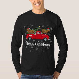 Camiseta Gracioso Santa Riding Christmas Tree Truck Capybar