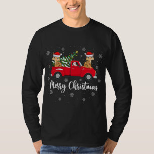 Camiseta Gracioso Santa Riding Christmas Tree Trucx Chris