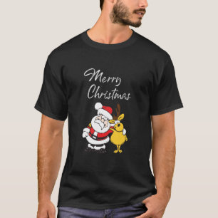 Camiseta Gracioso Santa y reno