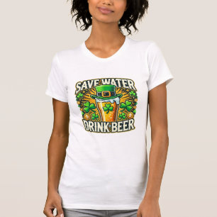 Camiseta Gracioso Save Water Beer Beer Irish