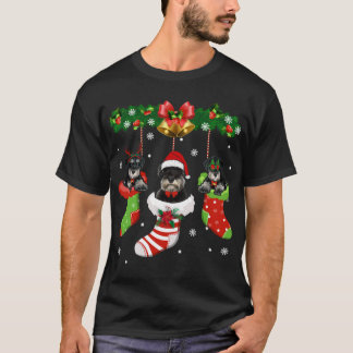 Camiseta Gracioso Schnauzer Árbol de Navidad zafa a Perro X