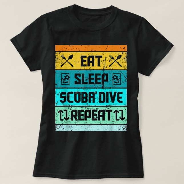 Camiseta Gracioso Scuba Submarinismo Ts Para Hombres Mujere (Diseño del anverso)