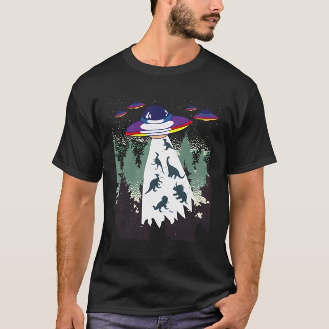 Camiseta Gracioso secuestro de dinosaurios de Ufo Space Ali (Anverso)