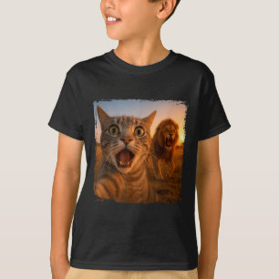 Camiseta Gracioso Selfie De Gato Con Meme De Gato De León P