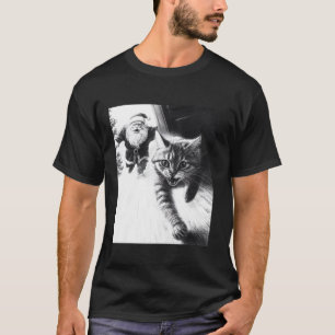 Camiseta Gracioso Selfie De Gato Con Navidades De Santa