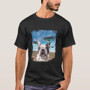 Camiseta Gracioso Selfie de perro de Bulldog francés con OV