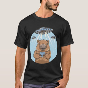 Camiseta Gracioso Selfie de Tee Capybara con OVNI raros