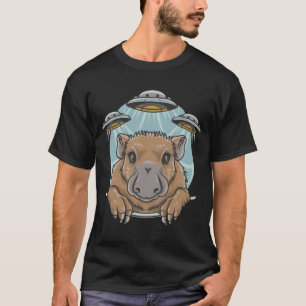 Camiseta Gracioso Selfie de Tee Capybara con OVNI raros