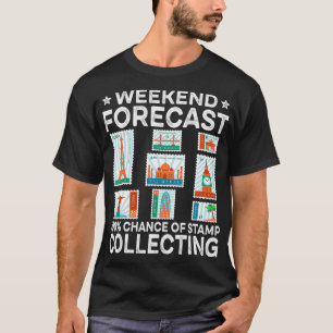 Camiseta Gracioso sello de previsión de fin de semana que r