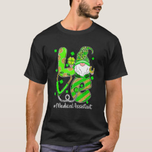 Camiseta Gracioso Shamrock Gnome Love Medical Assistant St 