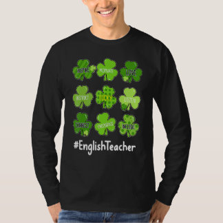 Camiseta Gracioso Shamrock Teach Love English Teacher St Pa