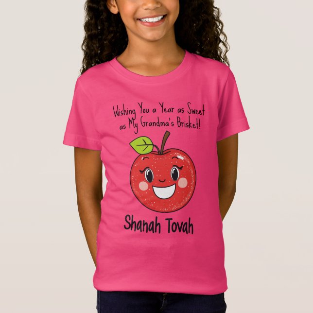 Camiseta 🍎 Gracioso Shanah Tovah con texto personalizado (Anverso)