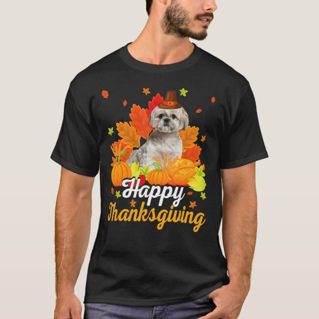 Camiseta Gracioso Shih Tzu Perro Tee Feliz Regalos de Acció (Anverso)