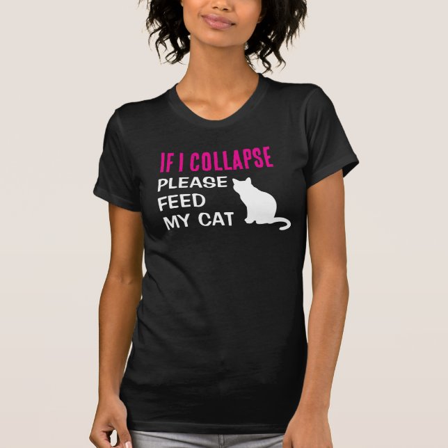 Camiseta Gracioso Si Colapso A Cat Mom Cat Lover (Anverso)