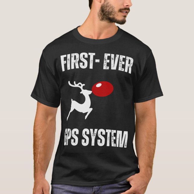 Camiseta Gracioso Sistema Gps De Renos (Anverso)
