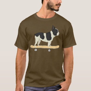 Camiseta Gracioso Skateboarding Bulldog Francesa Regalo de