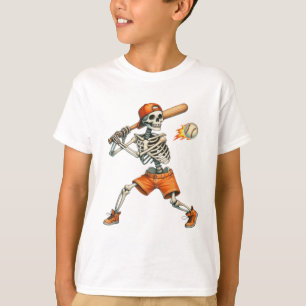 Camiseta Gracioso Skeleton bateo Béisbol Halloween T-Shirt