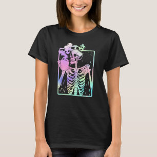 Camiseta Gracioso Skeleton Beber café Cafeína Café B