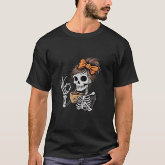 Camiseta Gracioso Skeleton de temporada espumosa desordenad