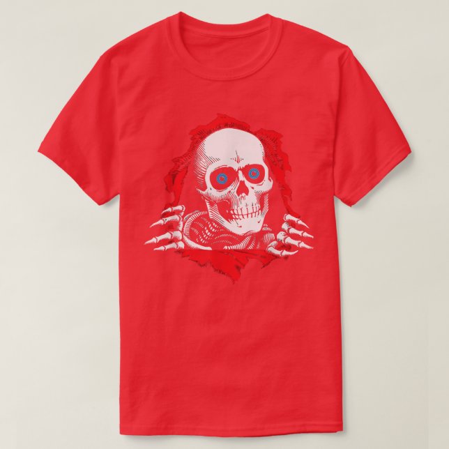 Camiseta Gracioso Skeleton Desgarrando El Cráneo De La Cabe (Diseño del anverso)