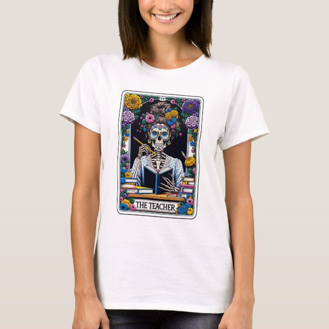 Camiseta Gracioso Skeleton El Profesor Tarot (Anverso)