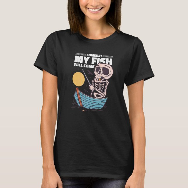 Camiseta Gracioso Skeleton Fisherman Fishing (Anverso)