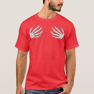 Camiseta Gracioso Skeleton Hand Bra Costume Fiesta Hallowee