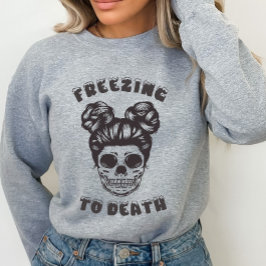 Camiseta Gracioso Skeleton helándose hasta la muerte
