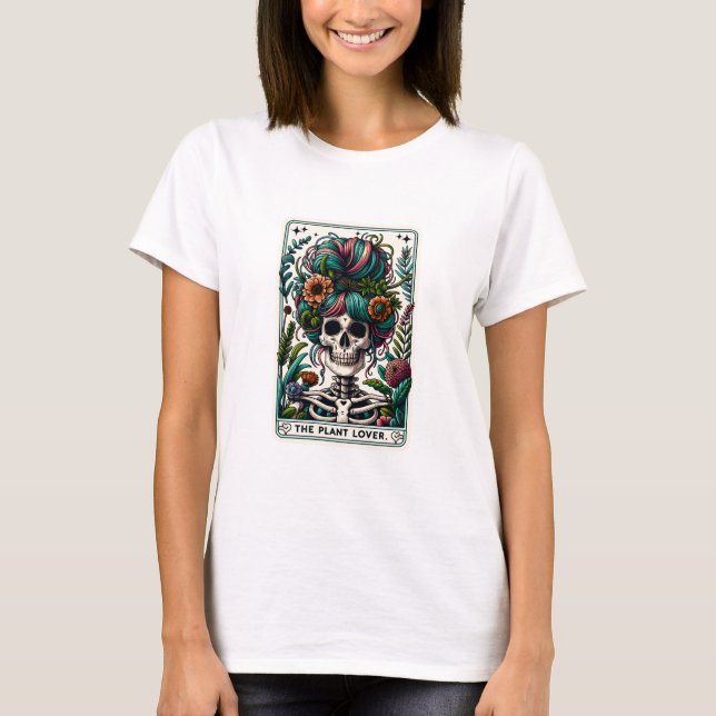 Camiseta Gracioso Skeleton La Planta Lover Tarot (Anverso)
