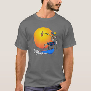Camiseta Gracioso Skeleton Mexicano De Surfing Beer - Cin