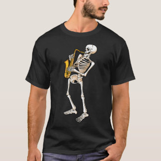 Camiseta Gracioso Skeleton Regalo Saxofón Cute Coste Hallow