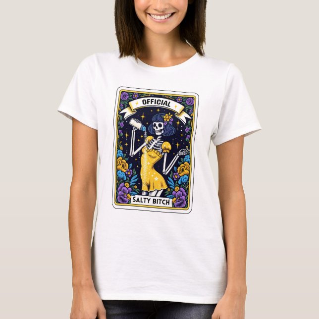 Camiseta Gracioso Skeleton Salty B Tarot (Anverso)