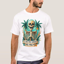Camiseta Gracioso Skeleton Summer Vibes