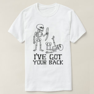 Camiseta Gracioso Skeleton "Tengo la espalda" Pun - Humorís