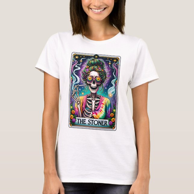 Camiseta Gracioso Skeleton The Stoner Tarot (Anverso)