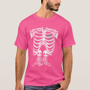 Camiseta Gracioso Skeleton Twin Pregnancy Gift Embarazado H