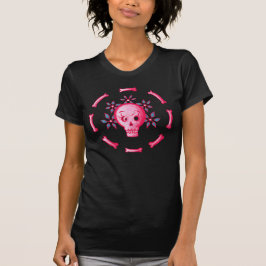 Camiseta Gracioso Skull Rosa Halloween Whimsigoth
