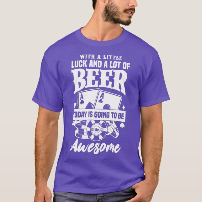 Camiseta Gracioso Slot Machine Beer Casino Las Vegas Gamble (Anverso)