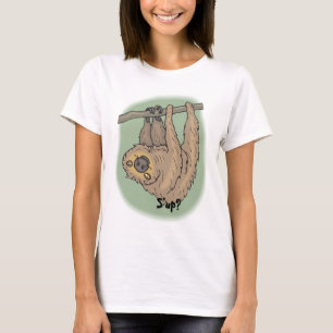 Camiseta Gracioso Sloth Colgando De Arriba En El Árbol