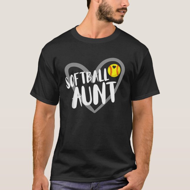 Camiseta Gracioso Softball tía Heart (Anverso)