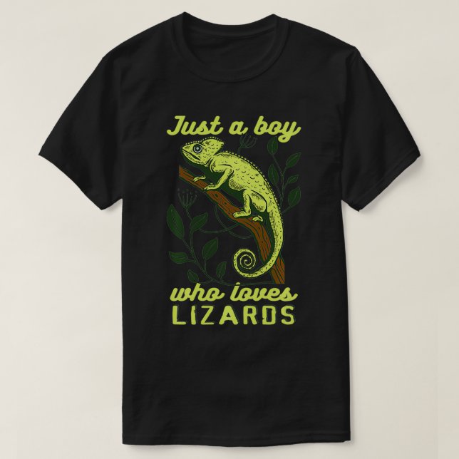 Camiseta Gracioso Sólo Un Niño Que Ama A Los Lizards Reptil (Diseño del anverso)