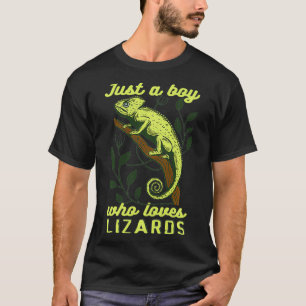 Camiseta Gracioso Sólo Un Niño Que Ama A Los Lizards Reptil