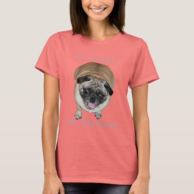 Camiseta Gracioso soy el perro de pug lindo (Anverso)