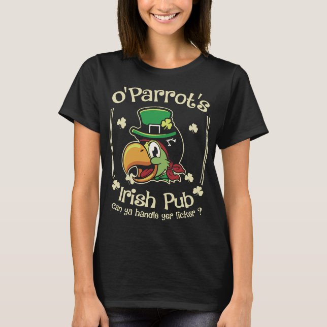 Camiseta Gracioso St Patricks Parrot Bird Irlandés (Anverso)